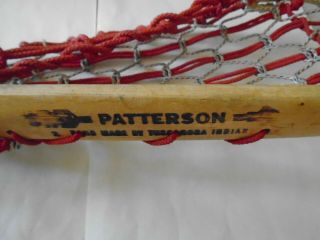 Vintage Patterson Wood Lacrosse Stick Tuscarora Nation Made