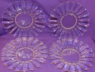 Set Of 4 Vintage Heisey Glass Crystolite 7 3/8 " Side / Small Salad Plates