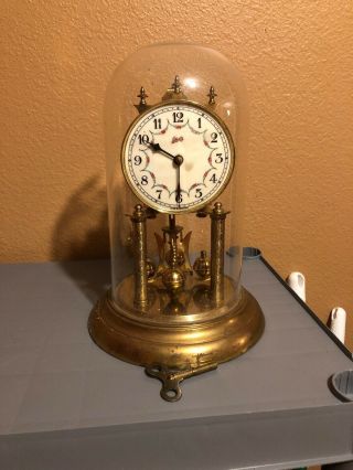 Vintage Schatz 400 Day Anniversary No 49 German Clock With Dome And Key