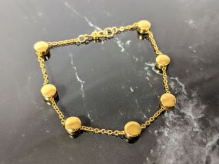 Lovely Vintage Jewellery Gold - Tone Disc Link Bracelet By Monet