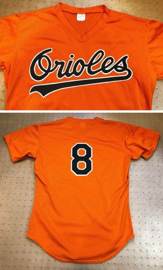 Vintage Orioles 1989 Orange Mesh Bp Jersey 8,  Rawlings Size 40