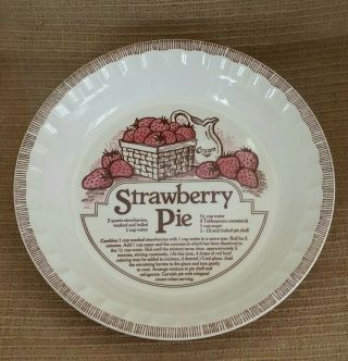 Strawberry Pie Vintage Royal China By Jeannette 11 " Deep Dish Pie Plate Recipe
