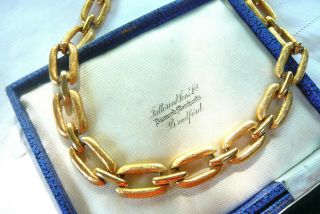 Vintage Jewellery Napier Gold Tone Textured Chunky Link Necklace