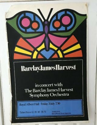 Barclay James Harvest - Vintage Poster.  Royal Albert Hall Gig.  Check Photos