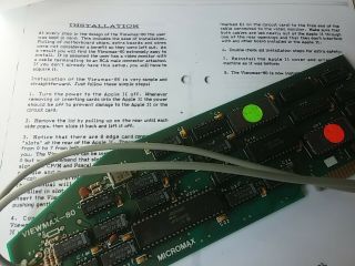 Micromax Viewmax - 80 Video Graphics Interface Card for Apple II 3