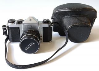 Pentax H1a 35mm Film Slr Camera W/ - Takumar 55mm F/2 Lens & Case