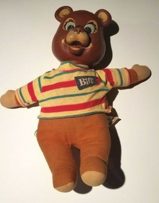 Vintage Talking Biff The Bear By Mattel Pull String Talking Teddy Bear