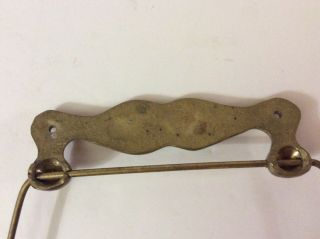 Vintage Toilet Paper Holder WOOD ROLLER Brass Wall Mount,  “1st Class Toilet” 4