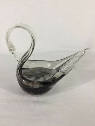 Vintage Murano Art Glass Swan Trinket Dish Ashtray (ref B558)