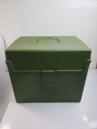 Vintage 1972 Sterling Plastics Avocado Green Letter File Box Jumbo B5