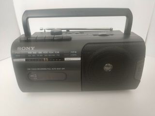 Vintage Sony Cfm10 Mini Boombox Am Fm Radio Cassette Player Recorder Vtg—tested