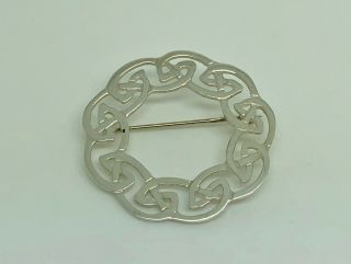 Gorgeous Vintage Hjaltasteyn Shetland Sterling Silver Celtic Knot Design Brooch