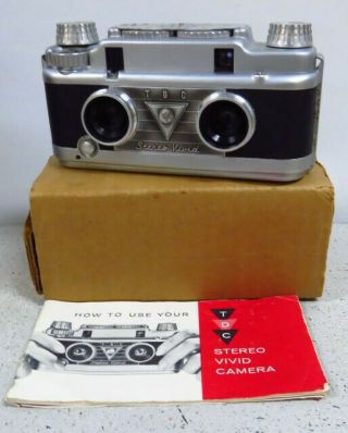 Tdc Stereo Vivid Film Camera,  Bell And Howell Vintage Camera With Instruction Bo