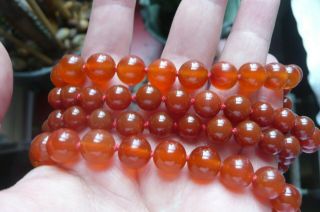 Long Vintage Hand Knotted Carnelian Agate Necklace 28 Inches