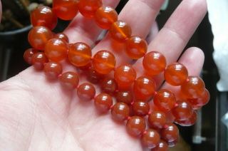 Long Vintage Hand Knotted Carnelian Agate Necklace 28 inches 5