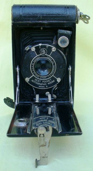 Antique Vest Pocket Autographic Kodak Model B Folding Camera With Case