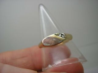 Vintage 9ct Gold Diamond Signet Ring Size O