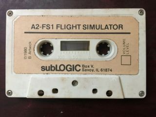 Apple Ii Game A2 - Fs1 Flight Simulator By Sublogic 1980 Very Rare Cassette