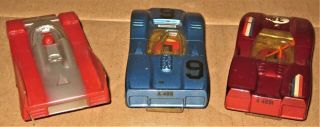 3 1960s VINTAGE 1/32 CAN AM RACER SLOT CARS w/CHASSIS w/MOTORS 2