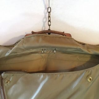 Vtg Hartmann Leather Tweed Hanging Garment Bag Folding Luggage No Shoulder Strap 6