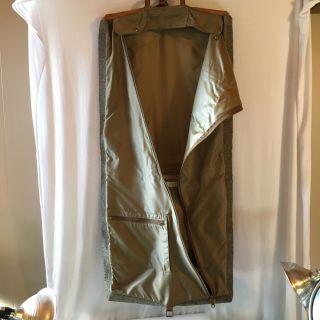 Vtg Hartmann Leather Tweed Hanging Garment Bag Folding Luggage No Shoulder Strap 8