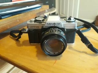 Minolta Xg - M Vintage Slr 35mm Camera W/ 50mm Lens And Case