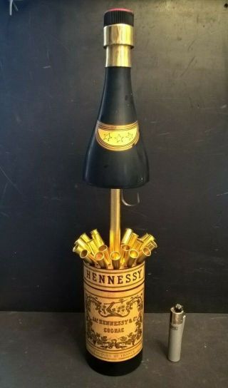 Vintage Musical Hennessy Bottle Cigarette Dispenser,  Lighter Bottle Top Home Bar