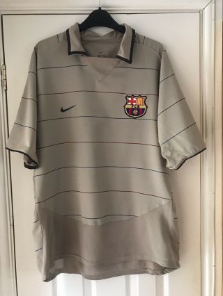 Barcelona Fc Size Uk L Nike 2003 - 2005 La Liga Vintage Away Kit Football Shirt