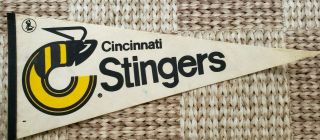 Vintage 1975 - 80 Wha Cincinnati Stingers Pennant 12x30