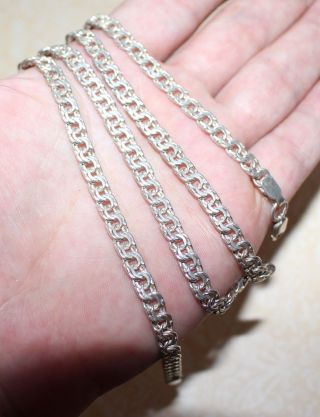 Vintage men ' s 5mm sterling silver 925 anchor mariner rambo thick chain 19.  5 2