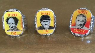 Vintage Three Stooges Set Of 3 Flicker Rings
