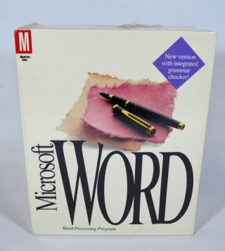Vintage 1991 Apple Macintosh Mac Microsoft Word Version 5.  0 Software