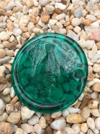 Pressed Glass Suncatchers Vintage Variety Fish Green Flounder Museum Art