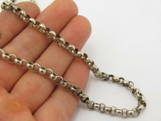 Vintage Hallmarked Sterling Silver 925 Long Heavy Belcher Chain Necklace 42.  7g