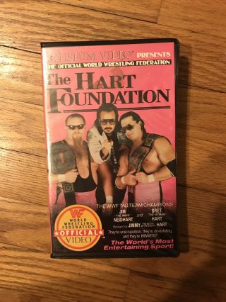 Vintage Wwf Official Coliseum Vhs The Hart Foundation Wwe