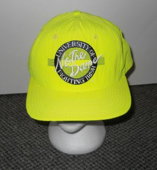 Vintage University Of Notre Dame Neon Yellow Snapback Cap The Game