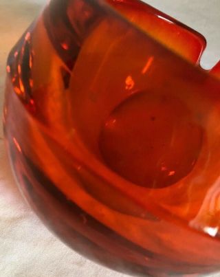 Mid Century Vintage Viking Glass Ashtray & Lighter Set Classic Orange Persimmon 8