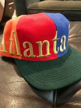 Vintage 1996 Olympics Atlanta Rainbow Pinwheel The Game Big Logo Snapback Hat