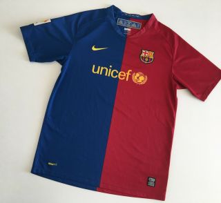 Barcelona Fc 2008/09 Home Football Shirt Youth Xl Soccer Jersey Nike Vintage