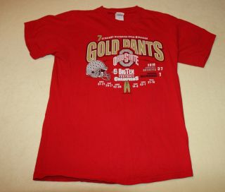 vintage 2010 OHIO STATE BUCKEYES FOOTBALL Beat Michigan GOLD PANTS T Shirt 2