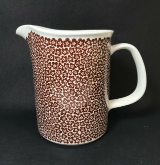 Vintage Arabia Of Finland Faenza Brown Pitcher 6 " Tall