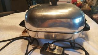 Vintage Sunbeam Electric Skillet Frying Pan 1250w High Dome Aluminum Model S31mb