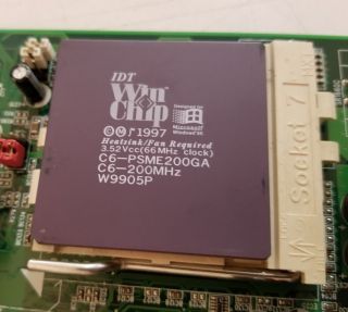 BCM SQ575 motherboard with WinChip 200MHz CPU,  cooler,  and RAM - PARTS OR FIX? 2