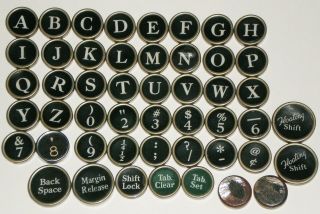 49 Vintage Serif Font Typewriter Keys.  & Ready To Mount