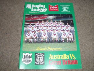 Vintage Rugby League 2nd Test Programme Australia V Great Britain 1984 Brisbane