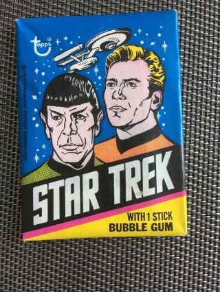 1976 Topps Star Trek Wax Pack With Cards,  Gum & Sticker Vintage