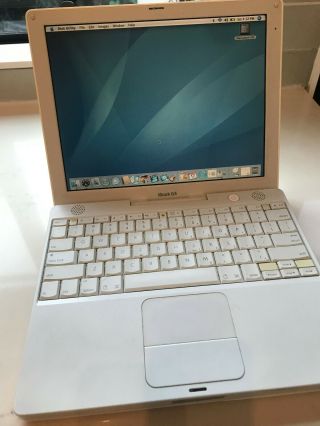 Vintage 13in 2005 Mac Ibook G4 Powerbook 6,  7 Laptop With Power Cord
