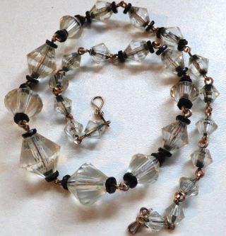 Vintage Art Deco Czech Faceted Glass Bead Necklace