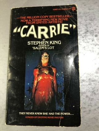 Carrie Signet Books 1976 Stephen King Movie Tie In Photos Horror