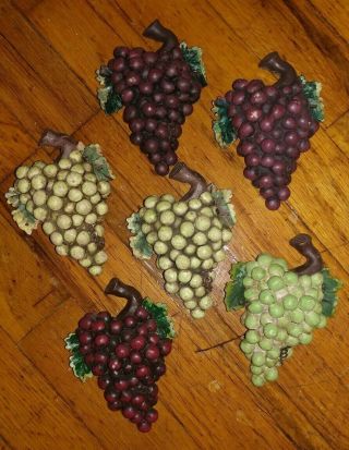 Vintage Resin Grape Bunches Hanging Wall Decor Accents Funky Kitchen